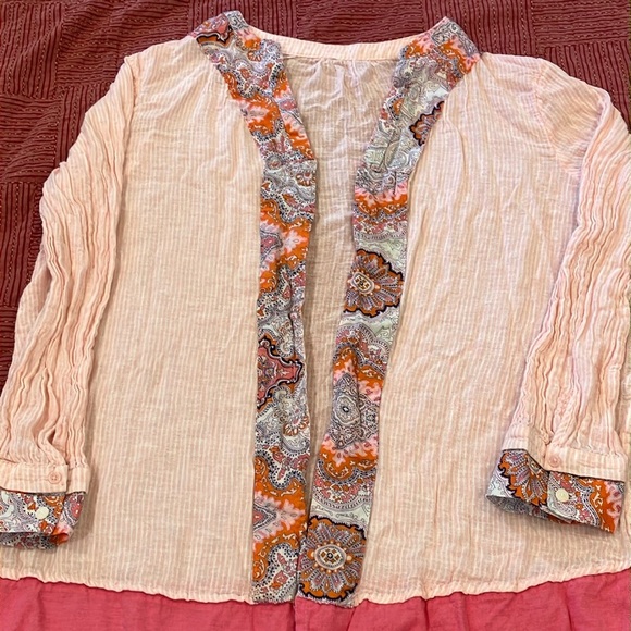 Vintage paisley / striped coverup / after swim robe - Picture 4 of 16